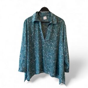 Cabi Chase Field of Flowers Semi Sheer Blouse